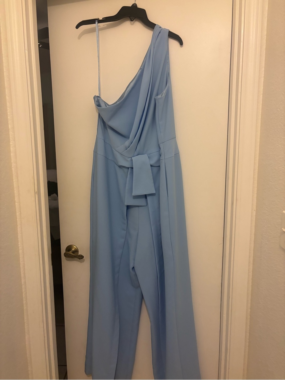 Alex Marie Satin Light Blue Dress Top